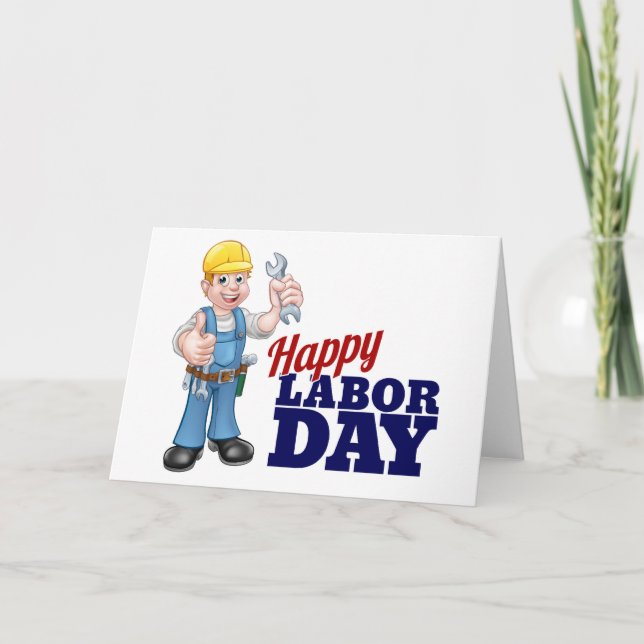 Carte Happy Labor Day Worker Design (Devant)