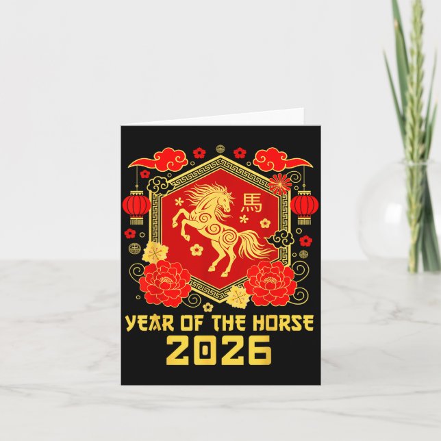 Carte Happy Lunar Chinese New Year Of The Horse 2026 Zod (Devant)