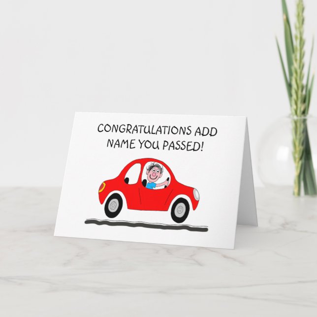 Carte Happy man just passed driving test (Devant)