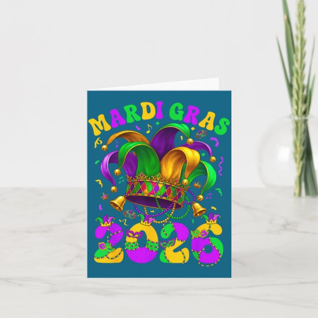 Carte Happy Mardi Gras Carnival Mardi Gras 2026 Jester M (Devant)