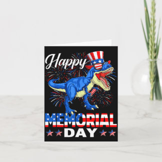 Carte Happy memorial day t rex usa american flag 4th ofH