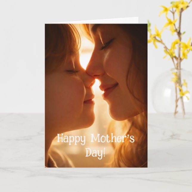 Carte Happy Mothers Day Card - Adorable image From child (Fleur jaune)