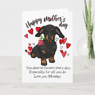 Carte Happy Mother's Day from your Dachshund Dog Card