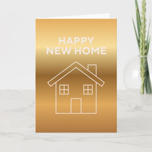 Carte Happy New Home - Gold Gradient background  (Devant)