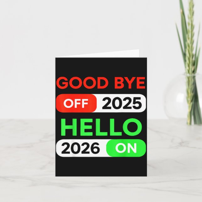 Carte Happy New Year 2026 Goodbye 2025 Hello 2026 Women  (Devant)