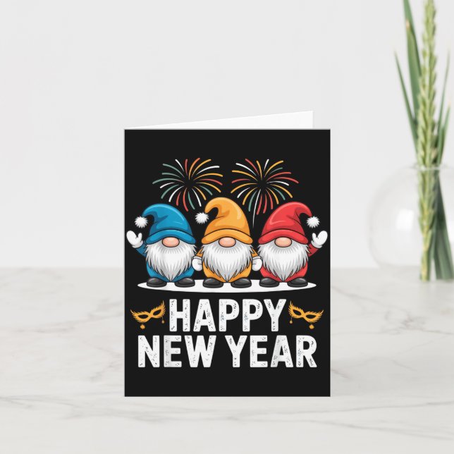 Carte Happy New Year Gnomes For Party Lovers And Festive (Devant)