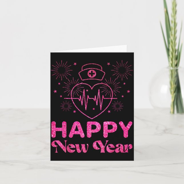 Carte Happy New Year Nurse Crew Heartbeat New Years Eve  (Devant)