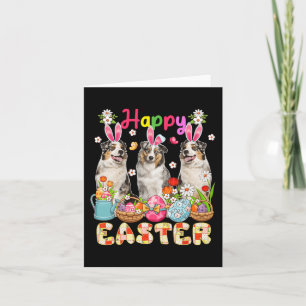 Carte Happy Pâques Trois mignons Bounny Bergers Australi