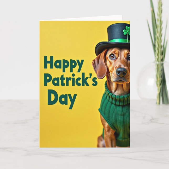 Carte Happy Patricks Day Dog Card (Devant)