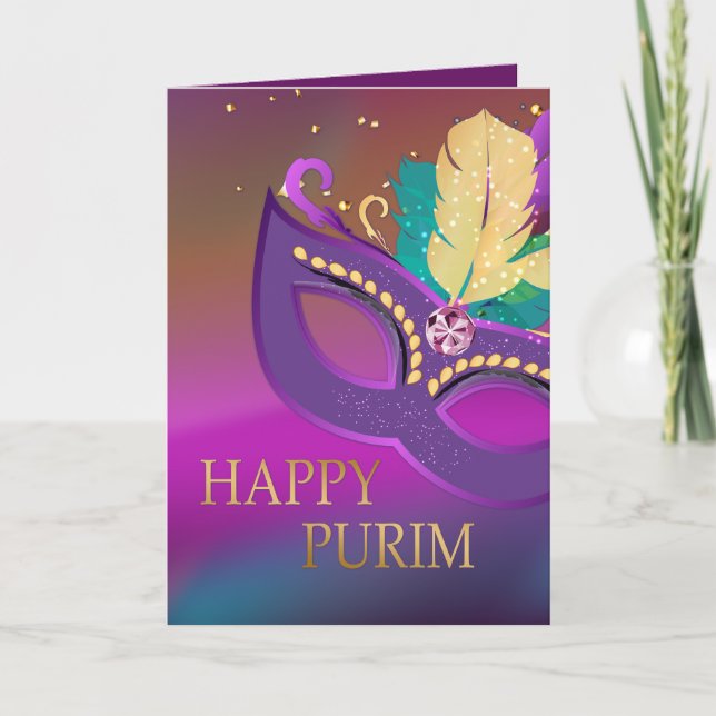 Carte Happy Purim - Chag Purim Jour Juif (Devant)