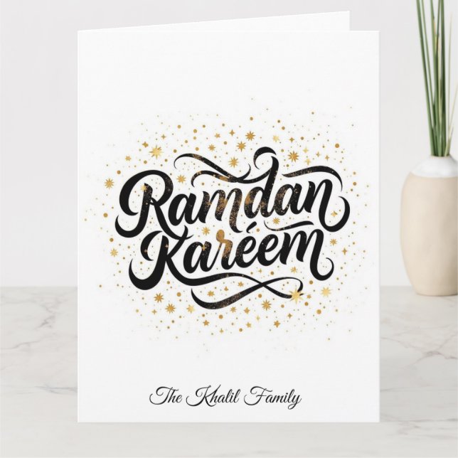 Carte Happy Ramadan Mubarak Ramadan Kareem Gold Muslim (Devant)