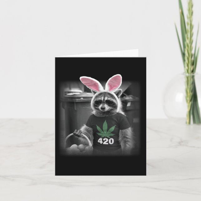 Carte Happy Raton de Pâques Lapin Weed (Devant)