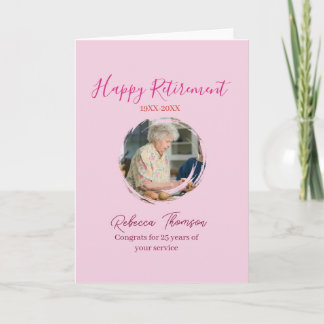 Carte Happy retirement year name circle photo retired