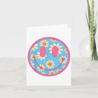 Carte Happy Retro Daisy Smile Face Preppy Hommes esthéti