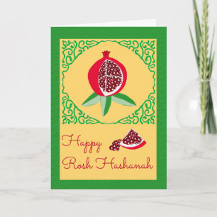 Carte Happy Rosh Hashanah avec grenade douce