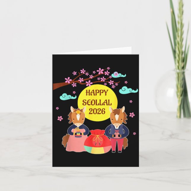 Carte Happy Seollal 2026 Korean Lunar New Year Of The Ho (Devant)