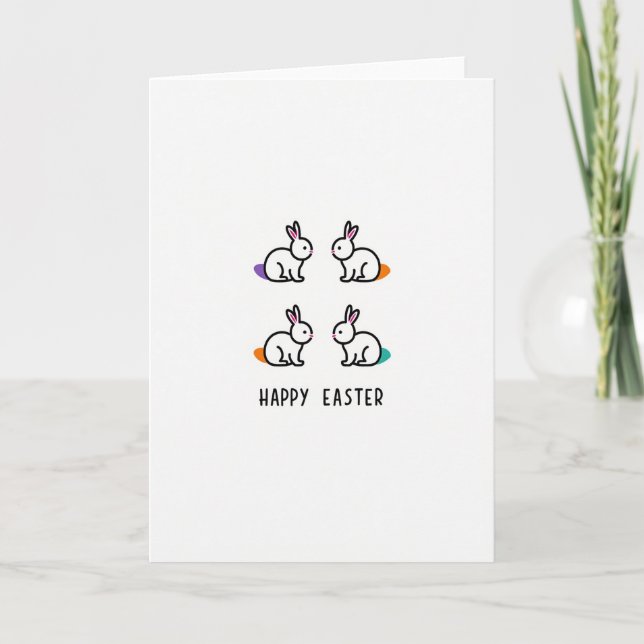 Carte Happy Spring Animal Easter Card (Devant)