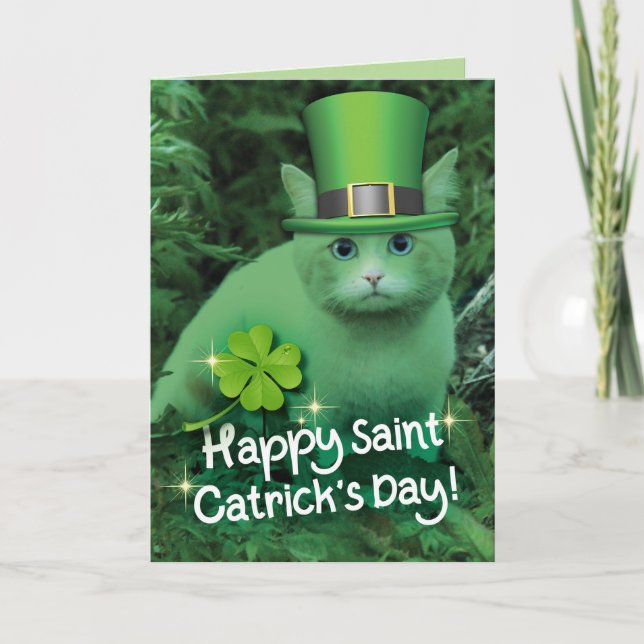 Carte Happy St. "Catrick's" Day St. Patrick's Day Chat (Devant)