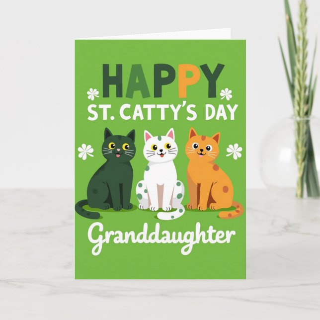 Carte Happy St Cattys Day Granddaughter Card (Devant)