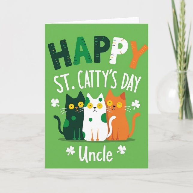 Carte Happy St Cattys Day Uncle Card (Devant)