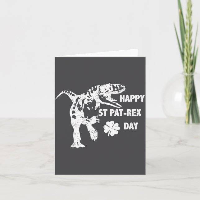 Carte Happy St. Pat-rex Day Funny T-rex Dinosaur St Patr (Devant)