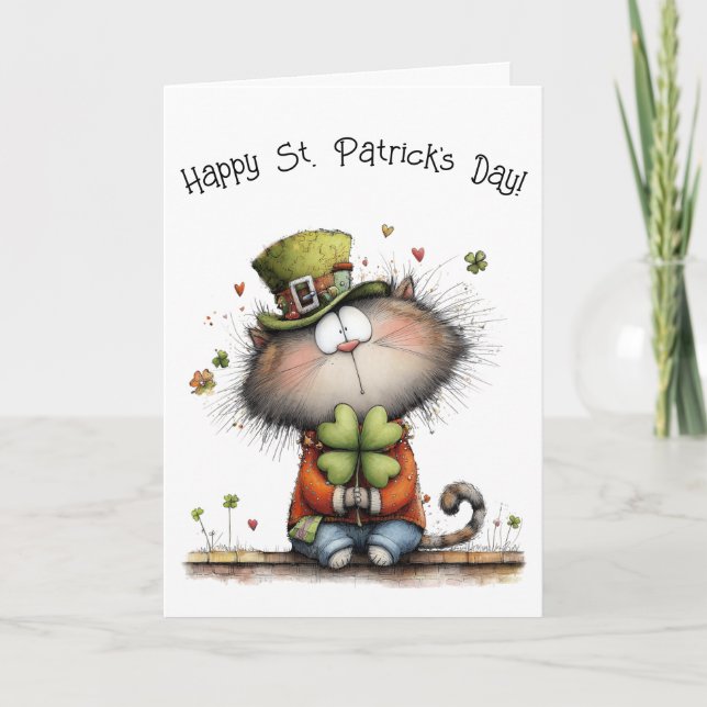 Carte Happy St. Patrick’s Day Cat - Kitty Greetings (Devant)