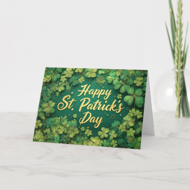 Carte Happy St. Patrick’s Day Clover Design (Devant)