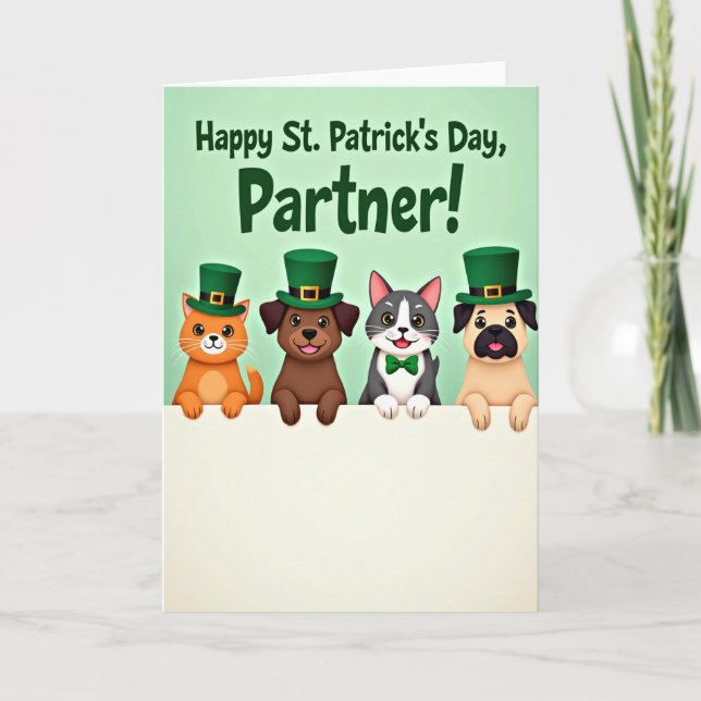 Carte Happy St Patricks Day Animal Card (Devant)