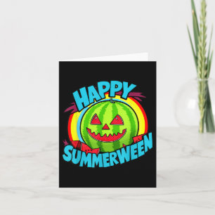 Carte Happy Summerween Watermelon été Jack-o-lanterne