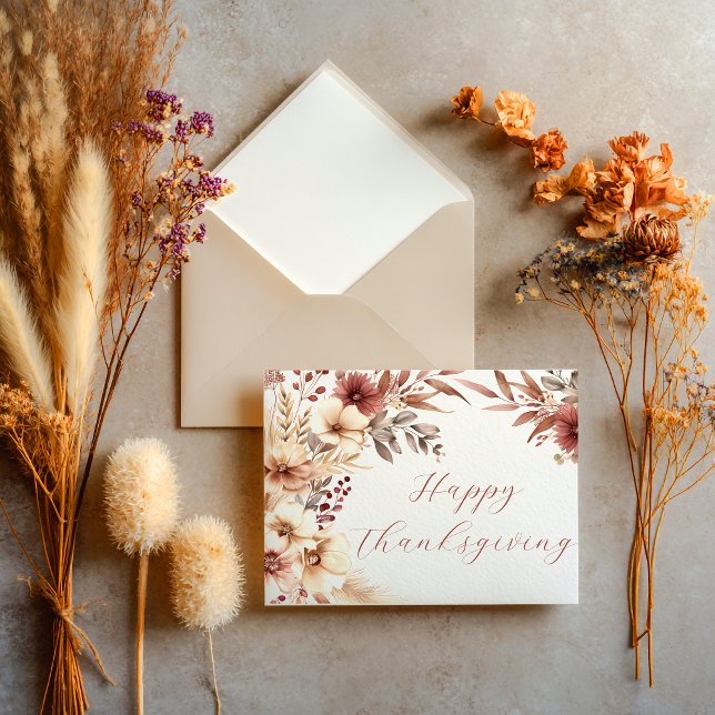 Carte Happy Thanksgiving Autumn Border Card (Créateur téléchargé)