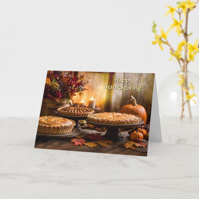 Carte Happy Thanksgiving Desserts and Pies  (Fleur jaune)
