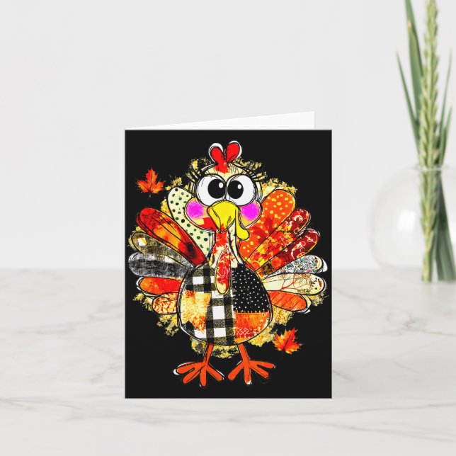 Carte Happy Thanksgiving Funny Turkey Family Dinner Than (Devant)