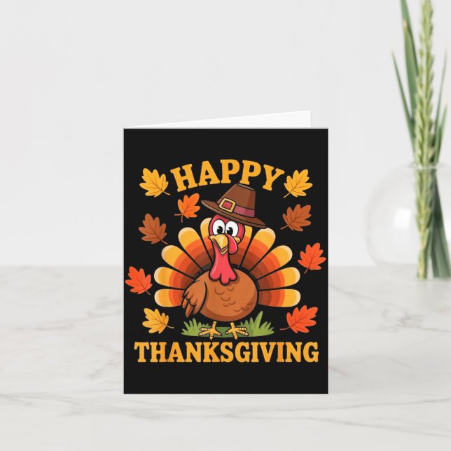 Carte Happy Thanksgiving Turkey Family Dinner Thanksgivi (Devant)