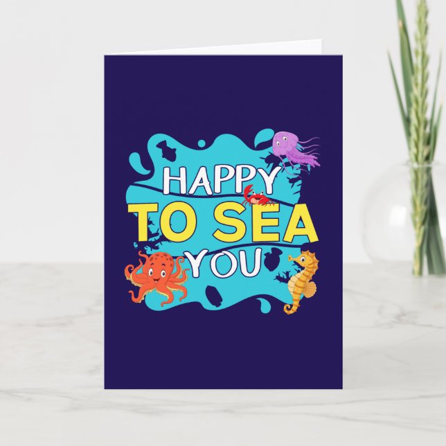Carte Happy to Sea You - Ocean Pun (Devant)