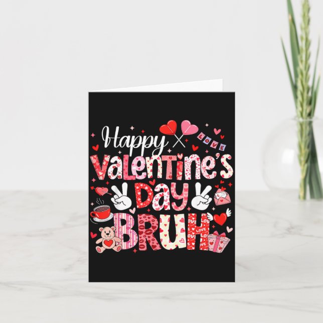 Carte Happy Valentine Day Bruh Heart Love Valentine Boys (Devant)