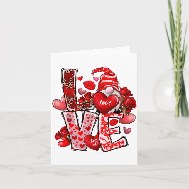 Carte Happy Valentine Gnome Heart Valentine's Day Couple (Devant)