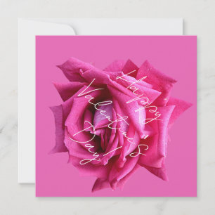 Carte Happy Valentine rose rose chaud glam
