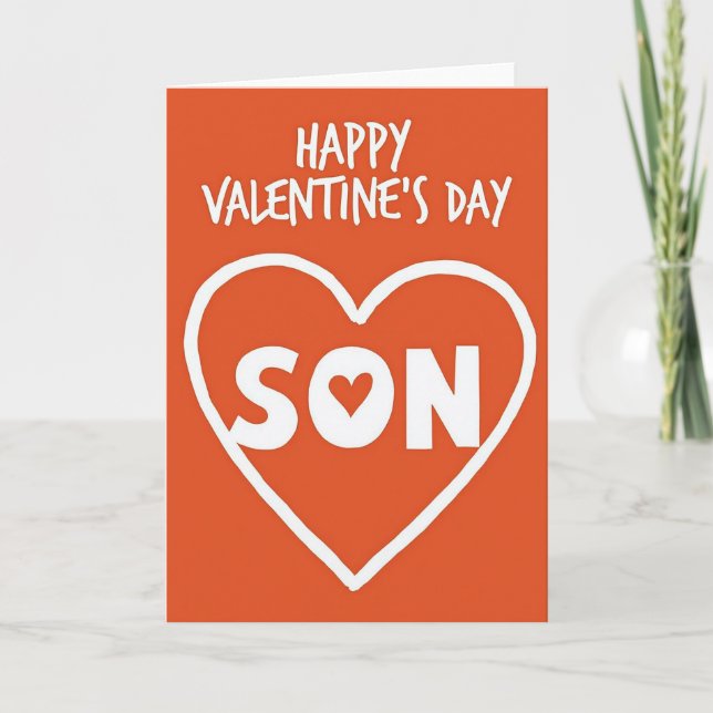 Carte Happy Valentines Day Son Heart Card (Devant)