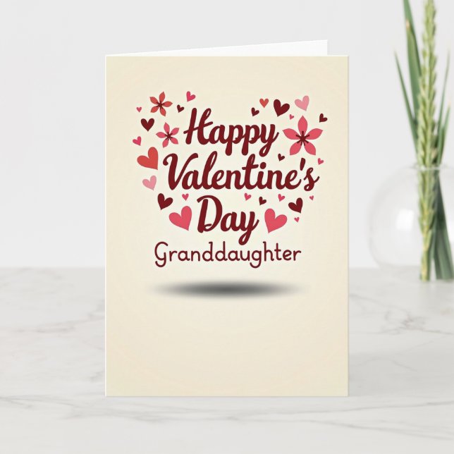 Carte Happy Valentines Granddaughter Card (Devant)