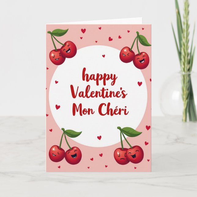 Carte Happy Valentines Mon Cheri Card (Devant)