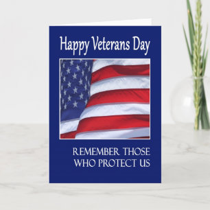 Carte Happy Veterans Day greeting card American Flag