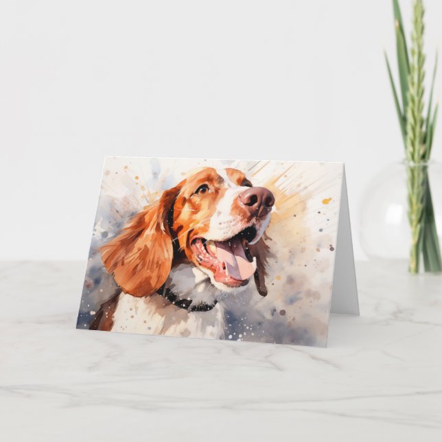 Carte Happy Watercolor Dog Art Imprimer (Devant)