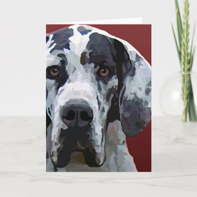 Carte Harleqiuin great dane (Devant)