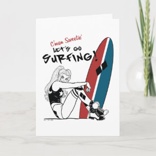 Carte Harley Quinn - Allons surfer