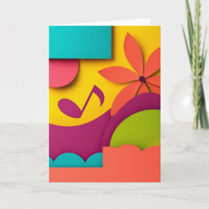 Carte Harmonie de Fleur de Papier Superposée