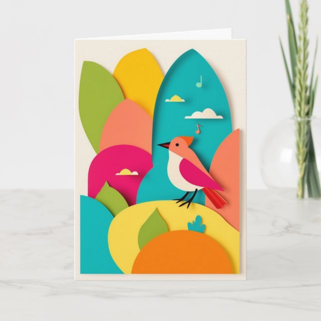 Carte Harmonie de mélodie d'oiseau vibrant (Devant)