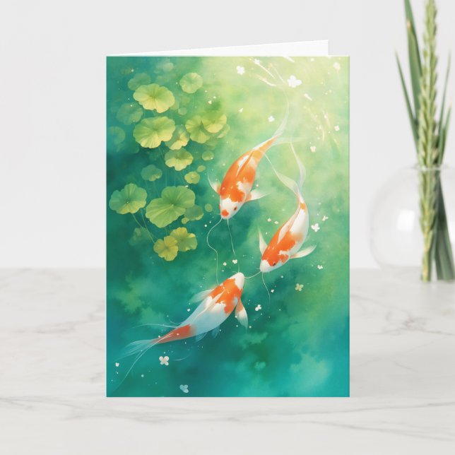 Carte Harmonie des carpes koï dans l'étang (Devant)