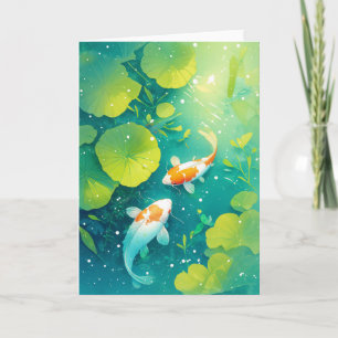 Carte Harmonie des poissons koï dans des eaux sereines