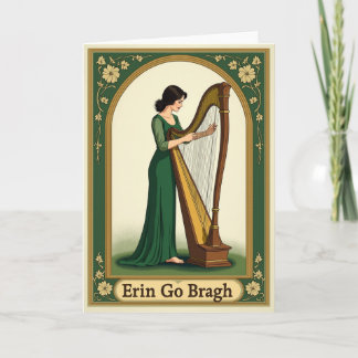 Carte Harp Music Emerald Woman Card