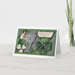 Carte Harpe d'argent, Shamrock, St. Patrick's Day, Vinta